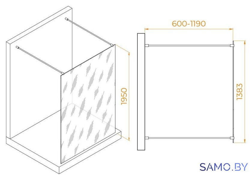 Душевая стенка RGW WA-016B 35101614-14 - Изображение №6 — Интернет-магазин samo.by