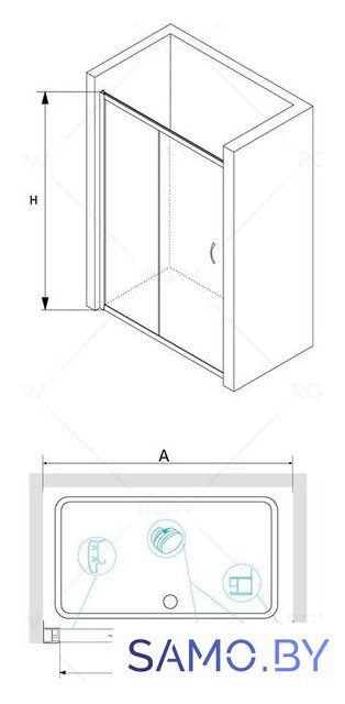 Стеклянная шторка для ванны RGW Passage PA-016 350801616-11 (хром/прозрачное стекло) - Изображение №3 — Интернет-магазин samo.by