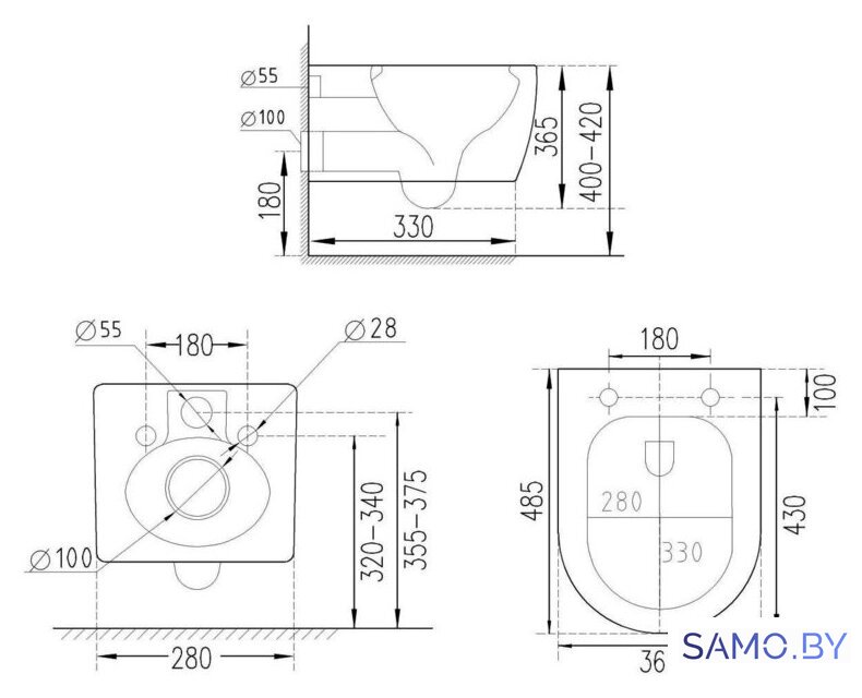 Унитаз подвесной Roxen Antares Tornado 530205-01 - Изображение №11 — Интернет-магазин samo.by