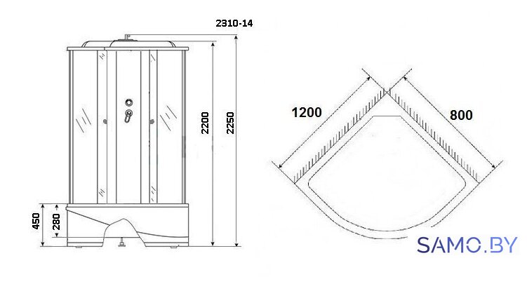 Душевая кабина Niagara Classic NG-2310-14R 120x80 - Изображение №2 — Интернет-магазин samo.by