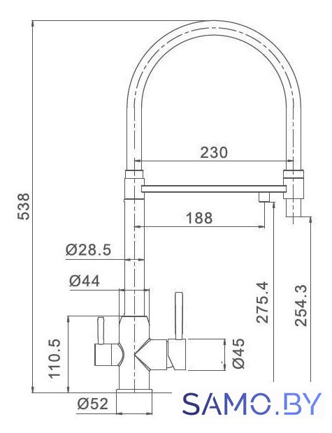 Смеситель Gappo G4399-5 - Изображение №2 — Интернет-магазин samo.by