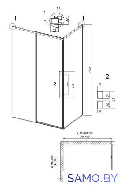 Душевой уголок Grossman Galaxy 110x80x195 120.K33.01.1180.42.10 (графит сатин/тонированное стекло) - Изображение №19 — Интернет-магазин samo.by