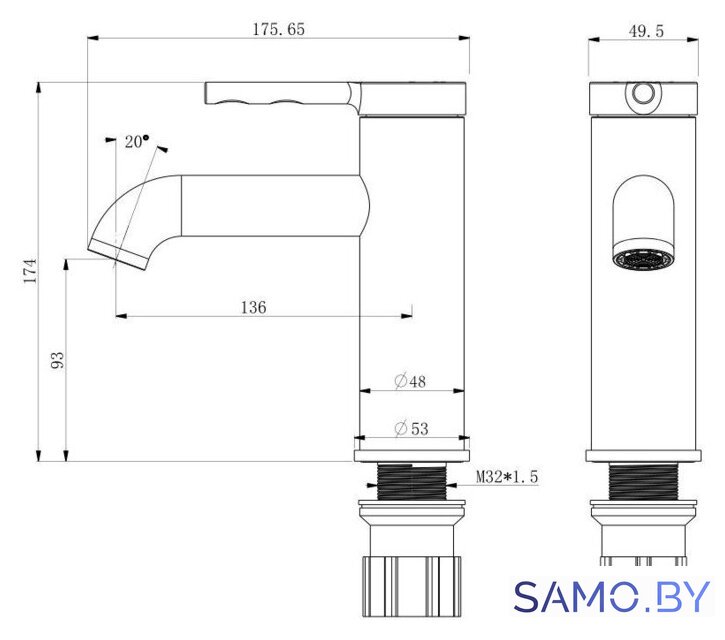 Душевая система  Roxen со смесителем для умывальника Santi 500640317-GB - Изображение №15 — Интернет-магазин samo.by