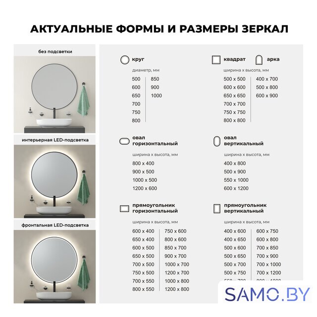  Wellsee Зеркало с фоновой LED-подсветкой 7 Rays' Spectrum 172201500, 40 х 80 см (с сенсором и регулировкой яркости освещения) - Изображение №6 — Интернет-магазин samo.by