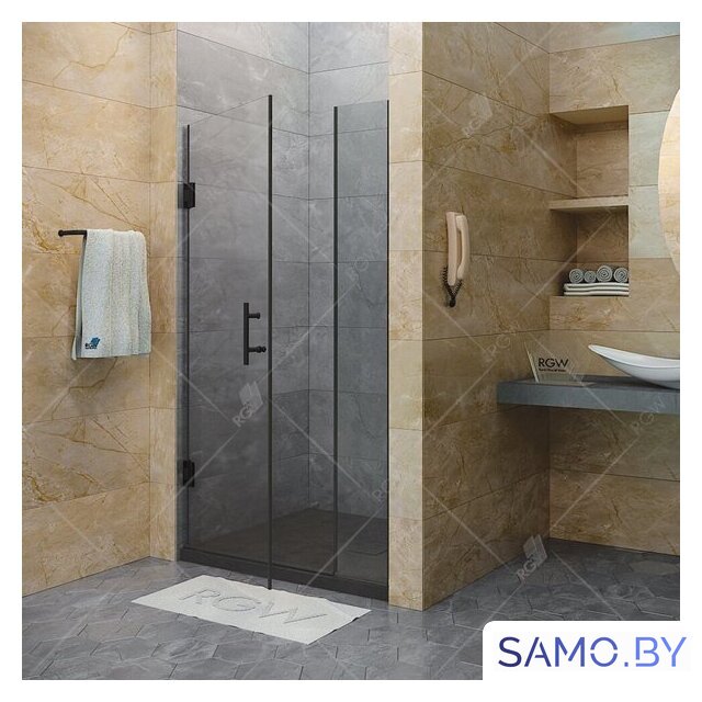 Стеклянная шторка для ванны RGW Hotel HO-02B 350601209-14 (черный/прозрачное стекло) - Изображение №1 — Интернет-магазин samo.by