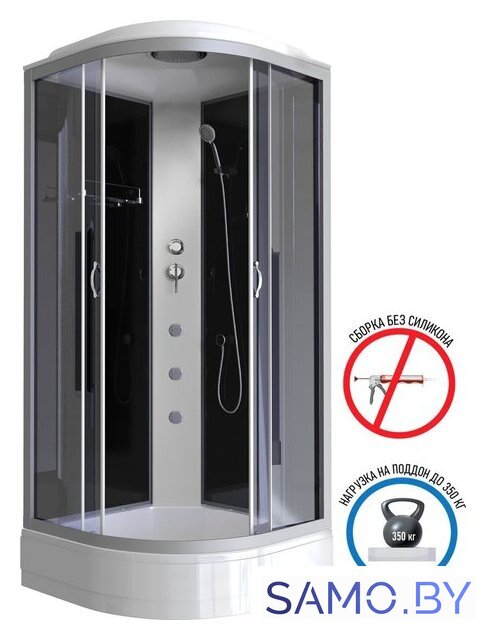 Душевая кабина Niagara NG-3502-14G 100x100 (тонированное стекло) - Изображение №2 — Интернет-магазин samo.by