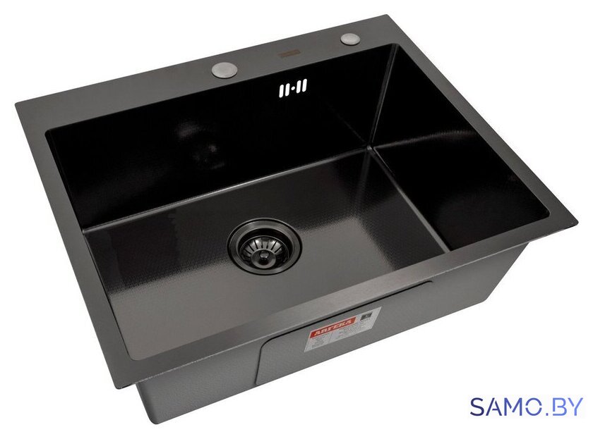 Кухонная мойка ARFEKA Eco AR 600*500 Black PVD Nano Decor Millet Grains - Изображение №1 — Интернет-магазин samo.by