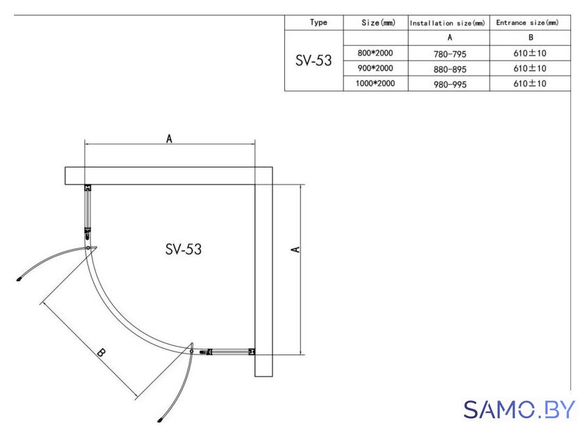 Душевой уголок RGW SV-53B 100х100 - Изображение №4 — Интернет-магазин samo.by