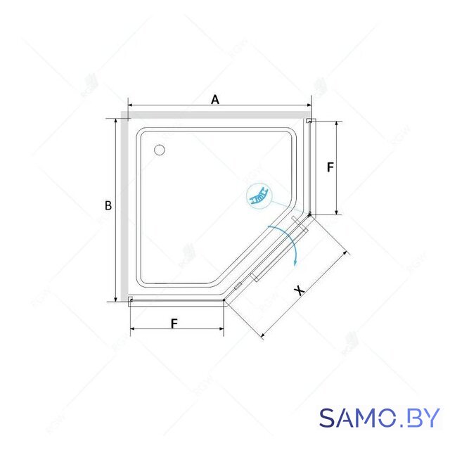 Душевой уголок RGW HO-084B 350608400-24 100x100 (черный/матовое-сатинат стекло) - Изображение №2 — Интернет-магазин samo.by