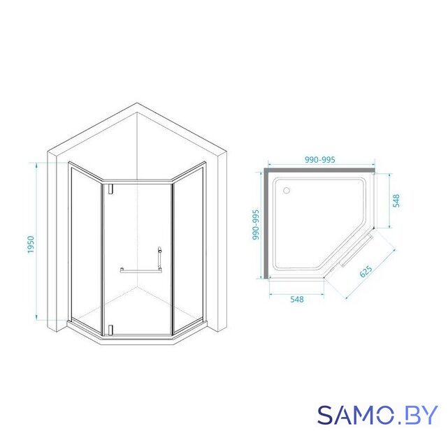 Душевой уголок RGW HO-084B 350608400-24 100x100 (черный/матовое-сатинат стекло) - Изображение №5 — Интернет-магазин samo.by