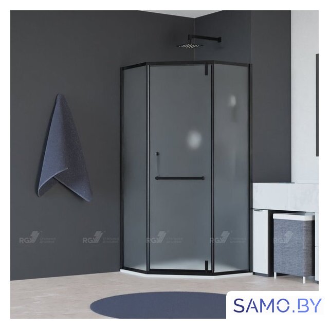 Душевой уголок RGW HO-084B 350608400-24 100x100 (черный/матовое-сатинат стекло) - Изображение №1 — Интернет-магазин samo.by
