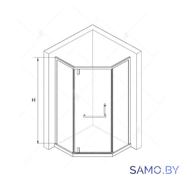 Душевой уголок RGW HO-084B 350608400-24 100x100 (черный/матовое-сатинат стекло) - Изображение №3 — Интернет-магазин samo.by