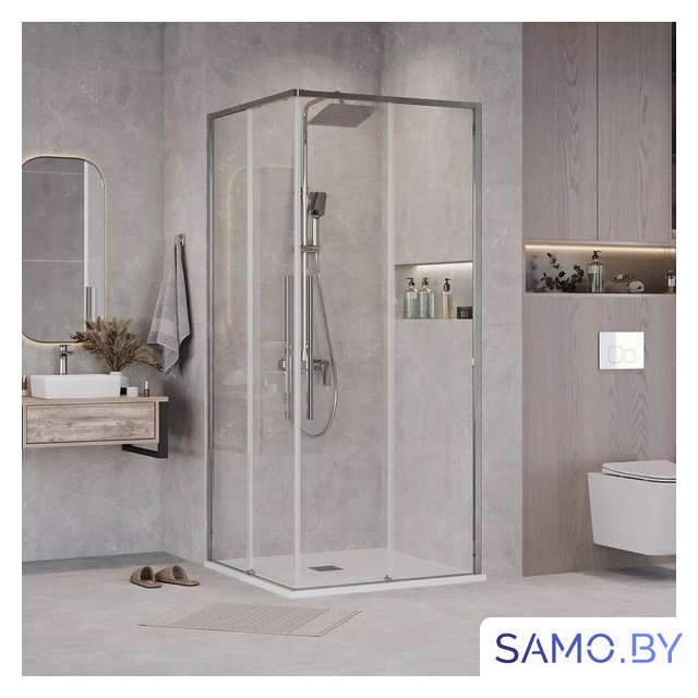 Душевой уголок Grossman Galaxy 90x80x195 300.K33.01.9080.10.00 (хром/прозрачное стекло) - Изображение №8 — Интернет-магазин samo.by