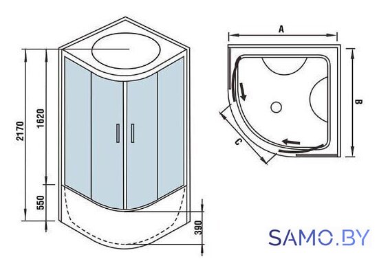 Душевая кабина WeltWasser WW500 Emmer 15055-2 - Изображение №15 — Интернет-магазин samo.by