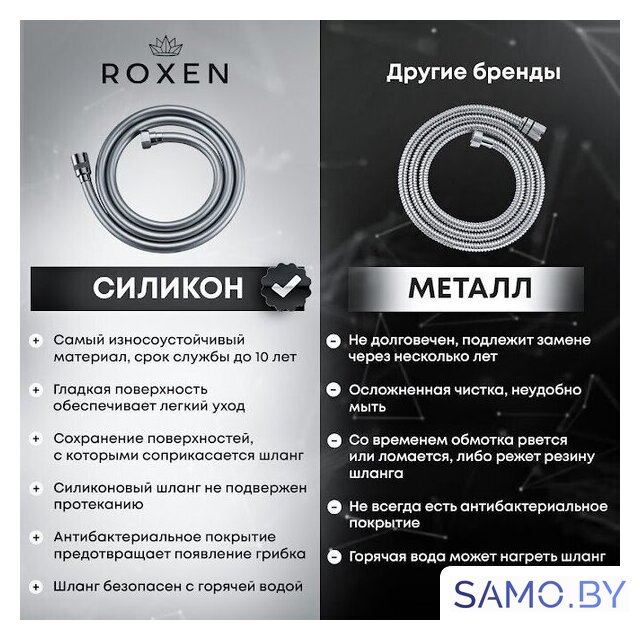 Гигиенический душ Roxen Caspia 50096000-BN - Изображение №10 — Интернет-магазин samo.by