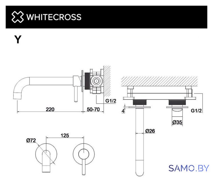 Смеситель Whitecross Y1215CPB (брашированная медь) - Изображение №3 — Интернет-магазин samo.by