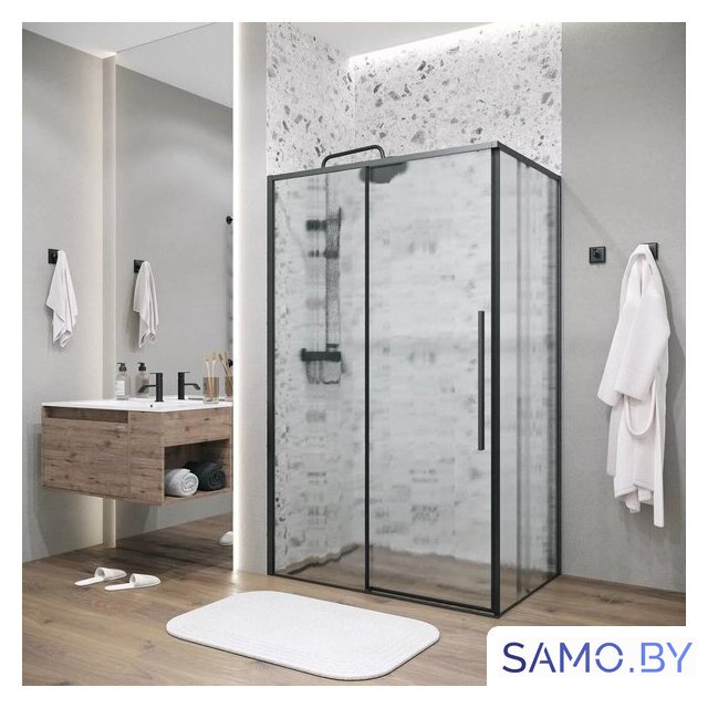 Душевой уголок Grossman Galaxy 110x90x195 120.K33.01.1190.21.02 (черный матовый/шиншилла стекло) - Изображение №6 — Интернет-магазин samo.by