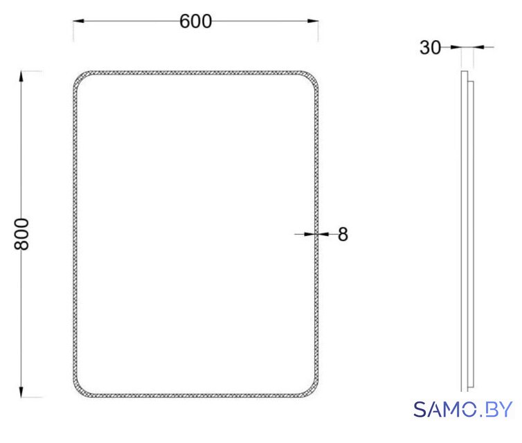  Roxen Зеркало Simon 510205-60B 60x80 - Изображение №5 — Интернет-магазин samo.by