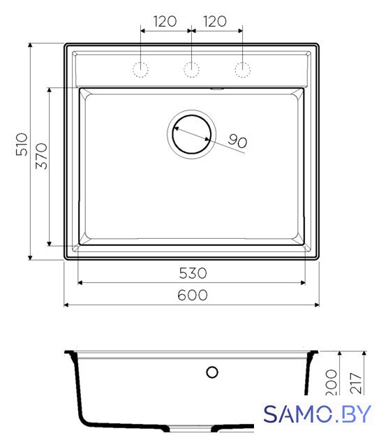 Кухонная мойка Omoikiri Daisen 60 BE - Изображение №2 — Интернет-магазин samo.by