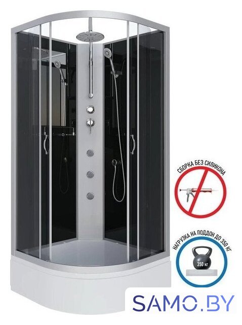 Душевая кабина Niagara NG-3502-14BKTG 100x100x210 (тонированное стекло) - Изображение №2 — Интернет-магазин samo.by