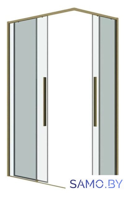 Душевой уголок Grossman Galaxy 90x70x195 300.K33.01.9070.32.00 (золото сатин/прозрачное стекло) - Изображение №2 — Интернет-магазин samo.by