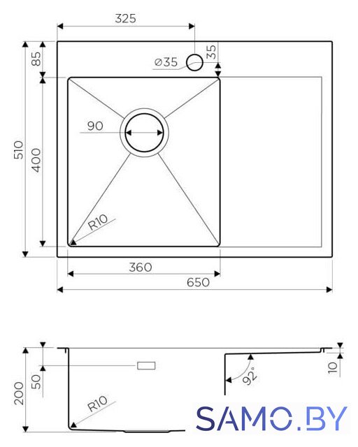 Кухонная мойка Omoikiri Akisame 65-GM-L - Изображение №2 — Интернет-магазин samo.by