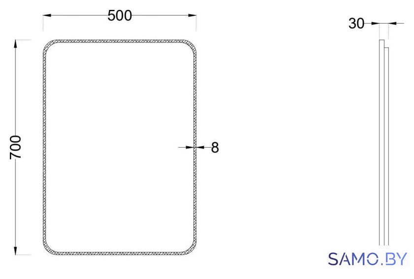  Roxen Зеркало Simon 510205-50B 50x70 - Изображение №5 — Интернет-магазин samo.by