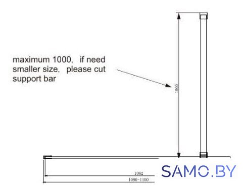 Душевая стенка Ambassador Walk-in 15031111 110 - Изображение №8 — Интернет-магазин samo.by