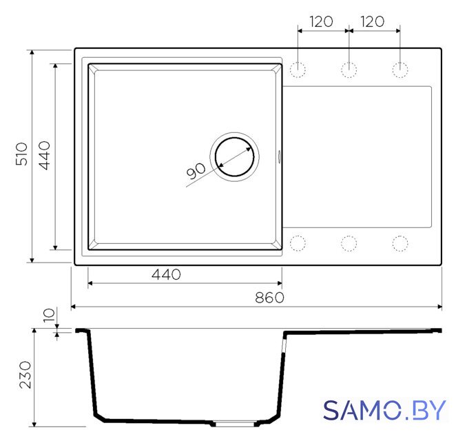Кухонная мойка Omoikiri Daisen 86 BE - Изображение №2 — Интернет-магазин samo.by