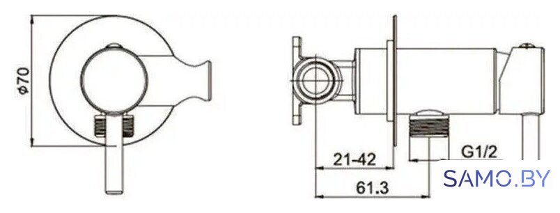 Гигиенический душ Grocenberg GB001 (никель) - Изображение №5 — Интернет-магазин samo.by