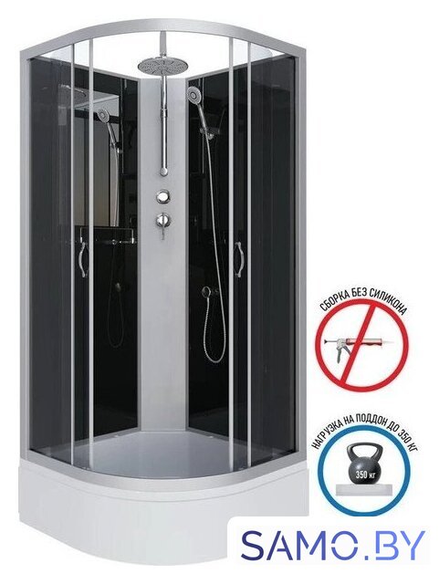 Душевая кабина Niagara NG-3502-14BKT 100x100x210 (тонированное стекло) - Изображение №2 — Интернет-магазин samo.by