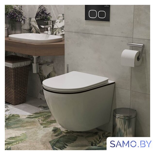 Унитаз подвесной Roxen Antares Black в комплекте с инсталляцией StounFix Dual Fresh 6 в 1 964974 (кнопка: черное стекло) - Изображение №16 — Интернет-магазин samo.by