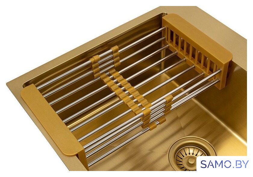 Кухонная мойка ARFEKA Eco AR мойка 450*500, коландер, дозатор Gold - Изображение №6 — Интернет-магазин samo.by
