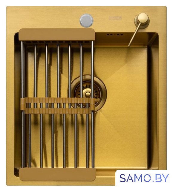 Кухонная мойка ARFEKA Eco AR мойка 450*500, коландер, дозатор Gold - Изображение №1 — Интернет-магазин samo.by
