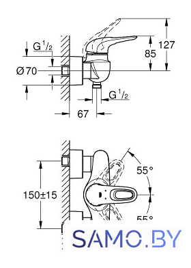 Смеситель Grohe Eurostyle 33590003 - Изображение №2 — Интернет-магазин samo.by