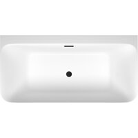 Ванна Wellsee Clermont 170x75 28260203R (пристенная ванна белый глянец, экран, ножки, сифон-автомат матовый черный) - Превью изображения №4 — Интернет-магазин samo.by