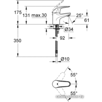 Смеситель Grohe Euroeco 32734000 - Превью изображения №2 — Интернет-магазин samo.by