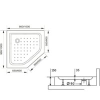 Душевой поддон RGW LUX/TN-TR 16180500-41 100x100 - Превью изображения №2 — Интернет-магазин samo.by