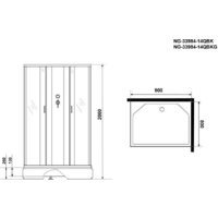 Душевая кабина Niagara NG-33984-14QBKTG 90x80x215 (матовое стекло) - Превью изображения №4 — Интернет-магазин samo.by