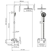 Душевая система  Wasserkraft A17401 - Превью изображения №2 — Интернет-магазин samo.by