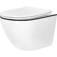 Унитаз подвесной Roxen Antares Black в комплекте с инсталляцией StounFix Dual Fresh 6 в 1 964909 (кнопка: белое стекло) - Превью изображения №7 — Интернет-магазин samo.by