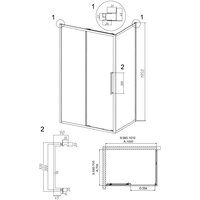 Душевой уголок Grossman Cosmo 100x70x195 120.K33.02.1070.32.00 (золото сатин/стекло прозрачное) - Превью изображения №10 — Интернет-магазин samo.by
