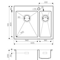 Кухонная мойка Omoikiri Akisame 60-2 IN-L - Превью изображения №2 — Интернет-магазин samo.by