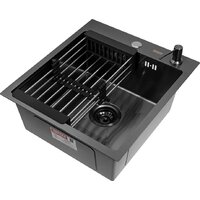 Кухонная мойка ARFEKA Eco AR мойка 450*500, коландер, дозатор Black - Превью изображения №3 — Интернет-магазин samo.by