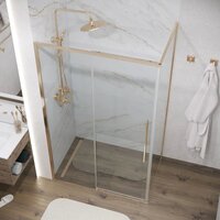 Душевой уголок Grossman Galaxy 110х100х195 120.K33.01.1110.32.00 (золото сатин/прозрачное стекло) - Превью изображения №9 — Интернет-магазин samo.by