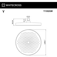 Верхний душ Whitecross Y1302GM (оружейная сталь) - Превью изображения №2 — Интернет-магазин samo.by