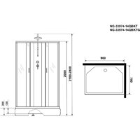 Душевая кабина Niagara NG-33974-14QBKTG 90x70x200 (матовое стекло) - Превью изображения №4 — Интернет-магазин samo.by