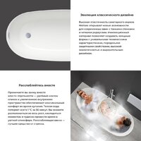 Ванна Wellsee Panta Rei 168x73 23720102R (отдельностоящая ванна белый глянец, экран, ножки, сифон-автомат глянцевый белый) - Превью изображения №4 — Интернет-магазин samo.by