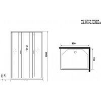 Душевая кабина Niagara NG-33974-14QBK 90x70 (матовое стекло) - Превью изображения №4 — Интернет-магазин samo.by