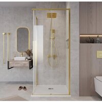 Душевой уголок Grossman Galaxy 80x80x195 300.K33.01.8080.32.00 (золото сатин/прозрачное стекло) - Превью изображения №9 — Интернет-магазин samo.by